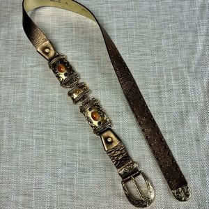 Guido Angeloni Metallic Leather Belt size XL